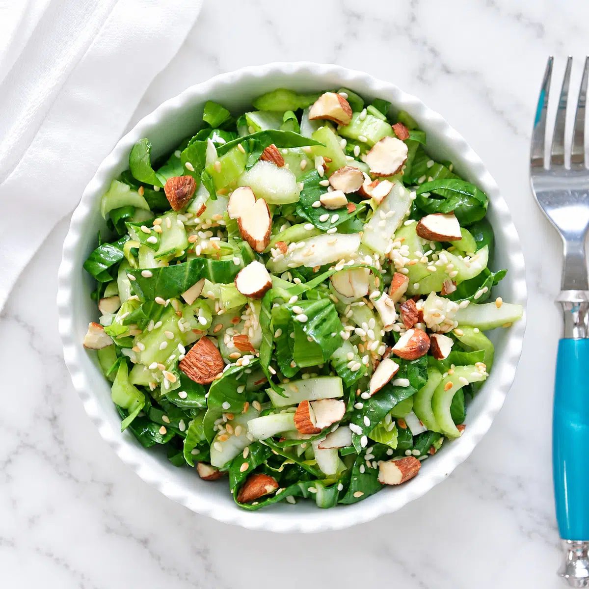 Baby Bok Choy Salad with Ginger-Sesame Dressing