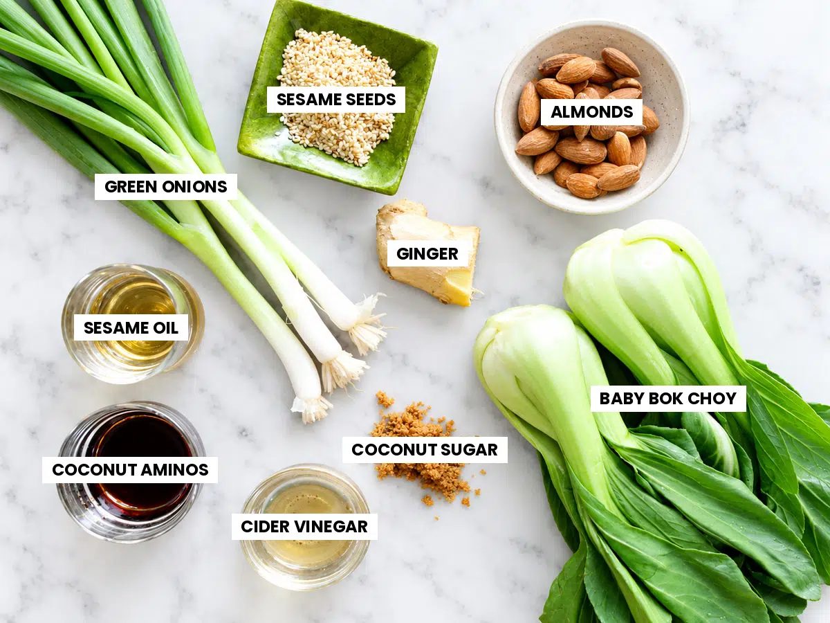 ingredients for baby bok choy salad