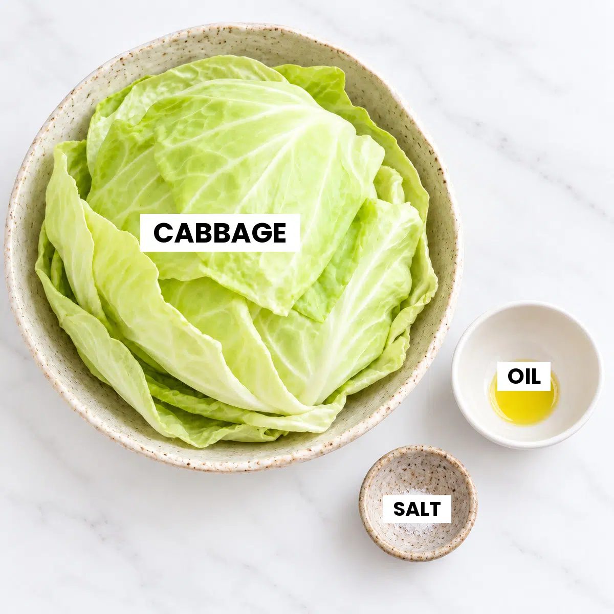 ingredients for crispy baked cabbage chips