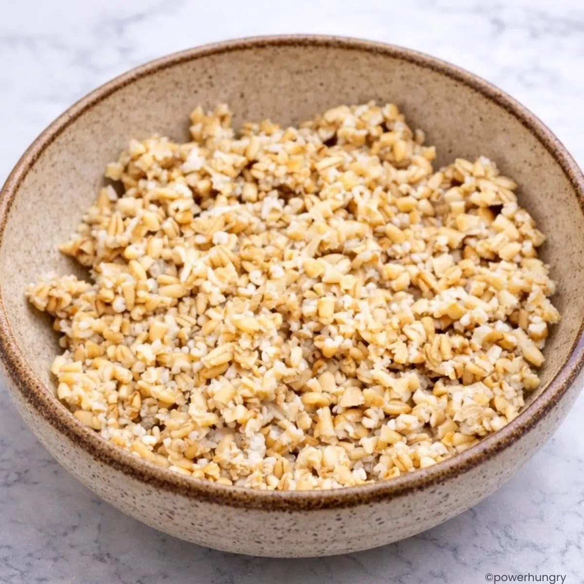 soaked steel cut oats in a bowl