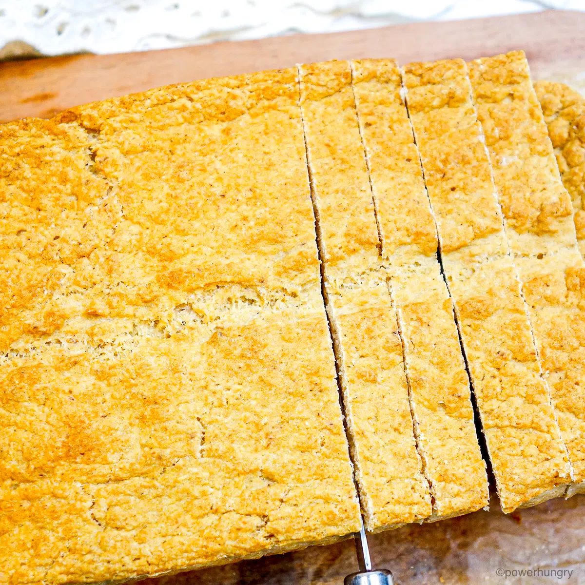 millet bean protein bread getting sliced