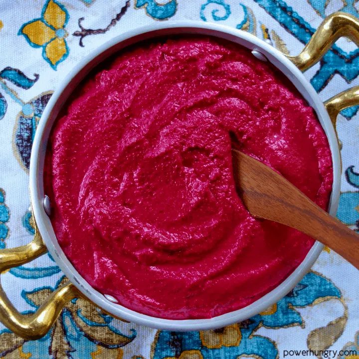 4-Ingredient Beet Hummus {Vegan, Oil-Free, No Beans}