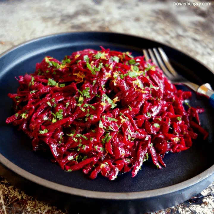 Beet Salad with Lemon & Mint {5 ingredients, vegan}