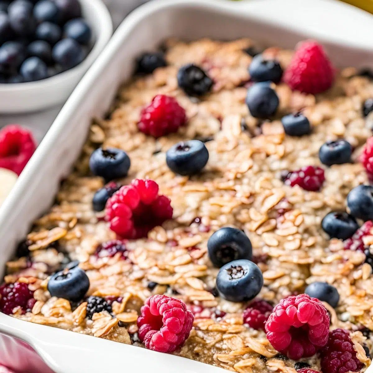 Berry Banana Baked Oatmeal (Vegan, Oil-free, GF)