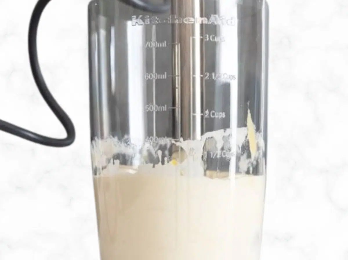 vegan mayonnaise chickpea flour no nuts no soy in a blender