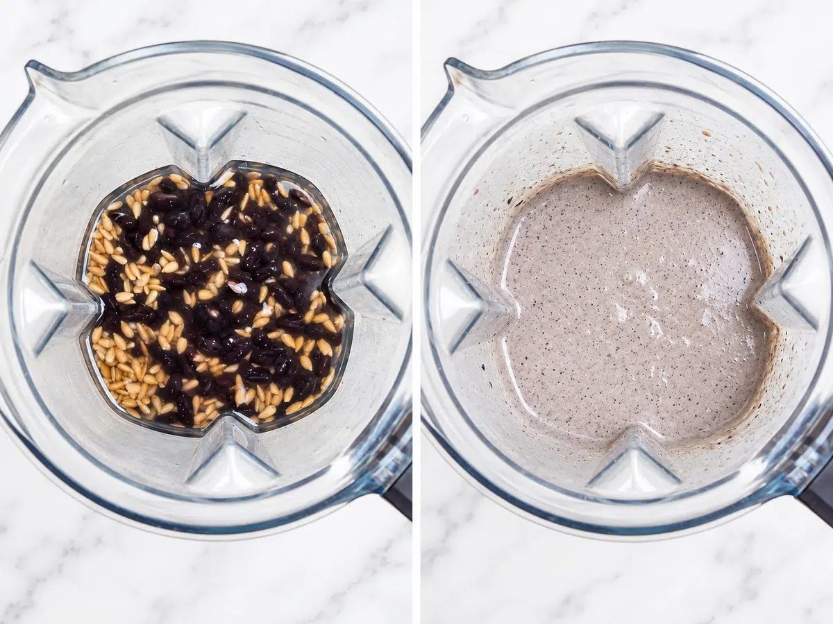 black bean chips blender before and after