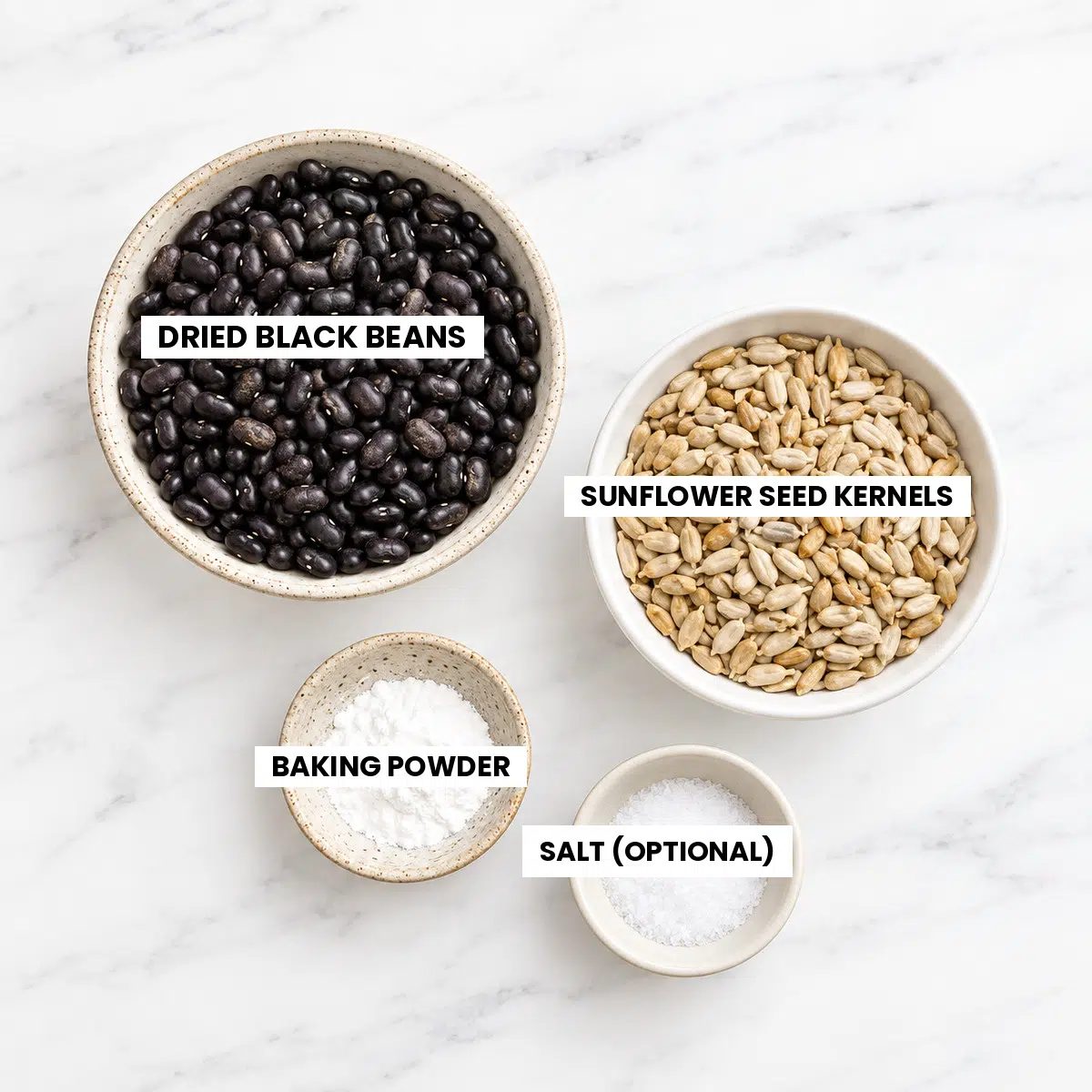 ingredients for black bean chips