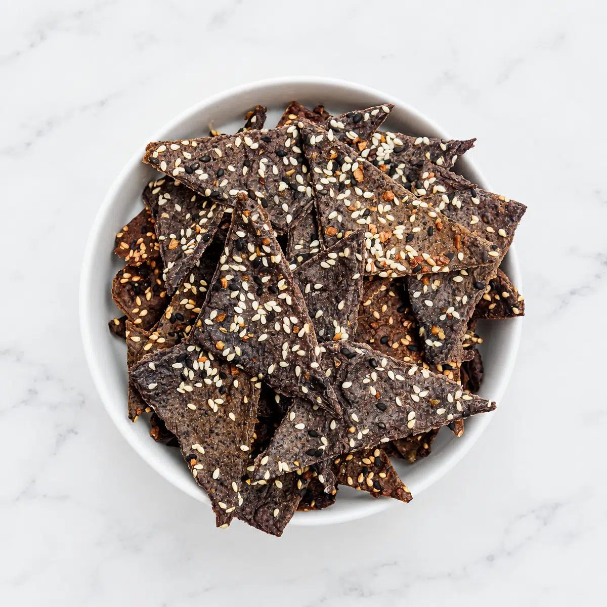black bean chips overhead