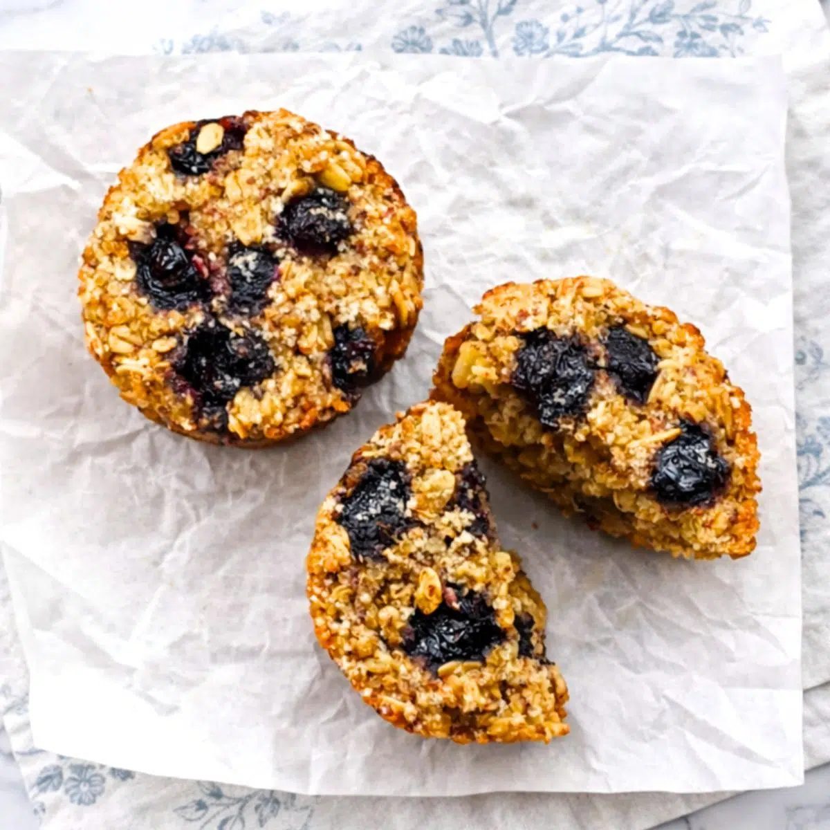 quinoa blueberry breakfast cookie on parchment paper