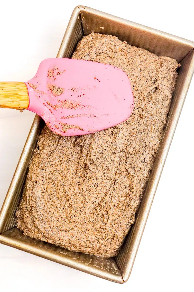 buckwheat bread dough in pan