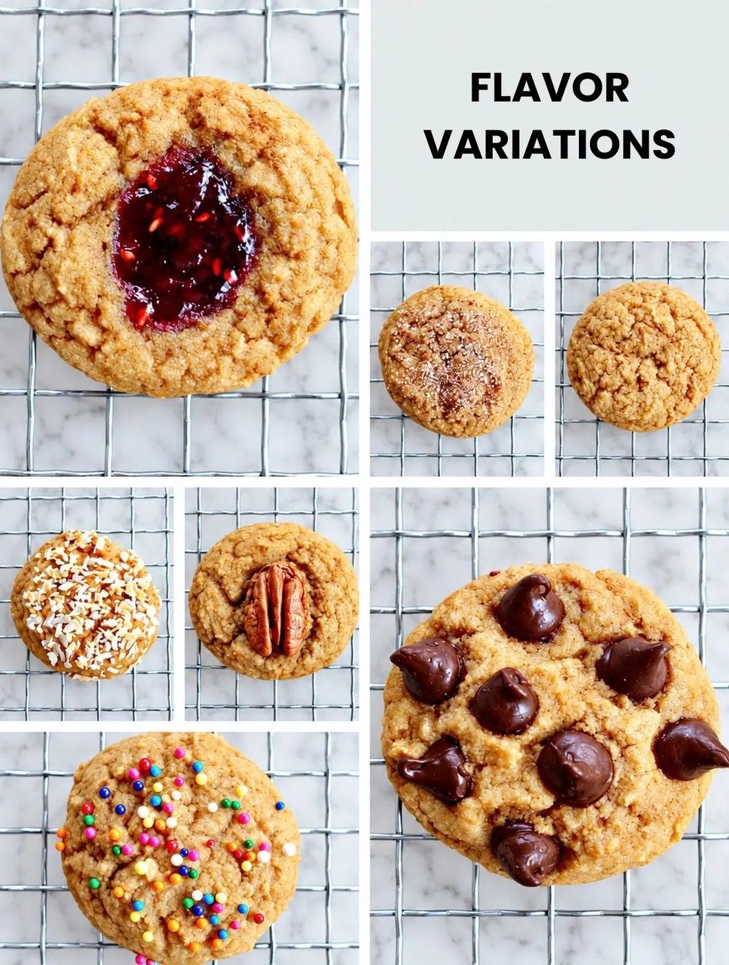 collage of cassava flour cookies variations