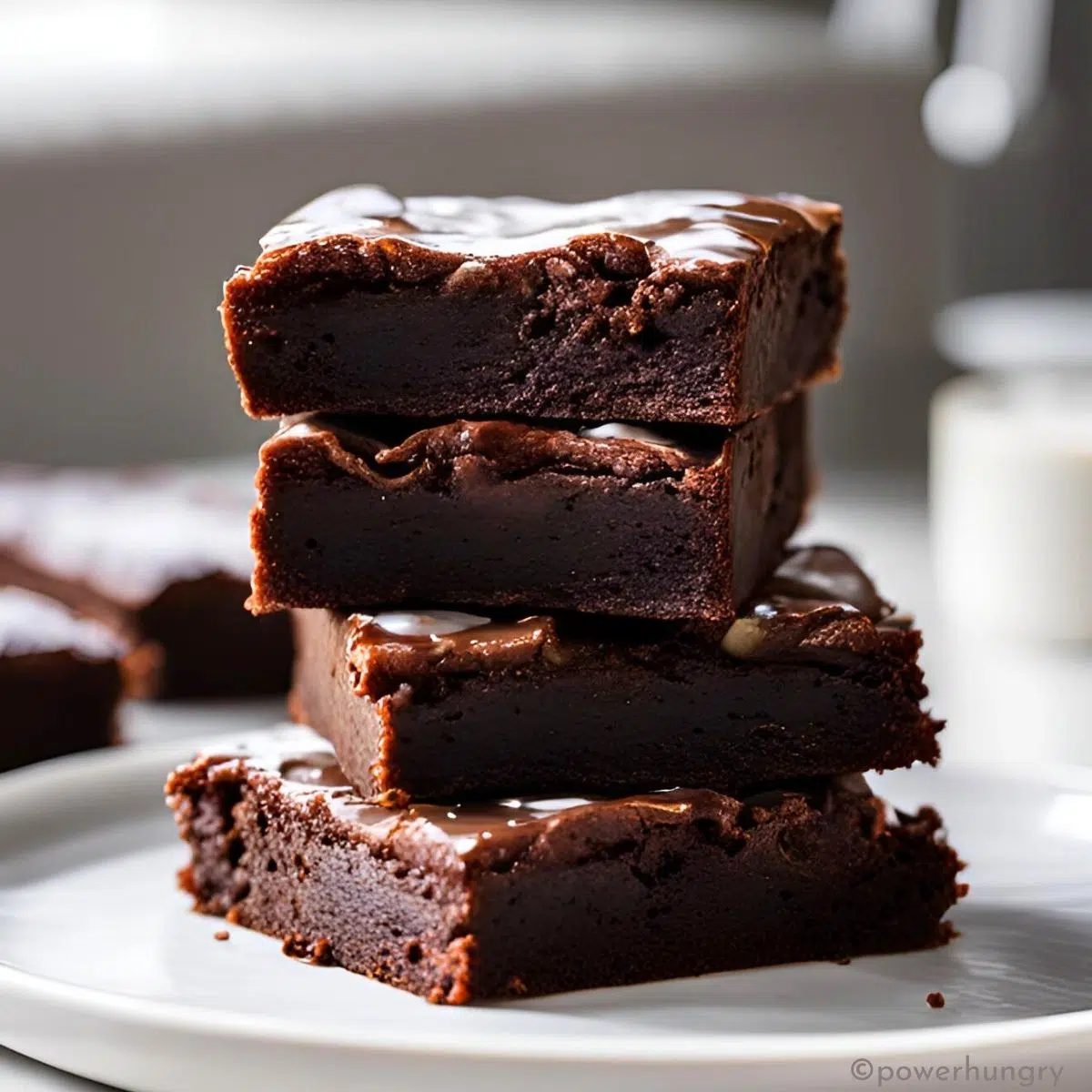 a stack of egg-free cassava flour brownies