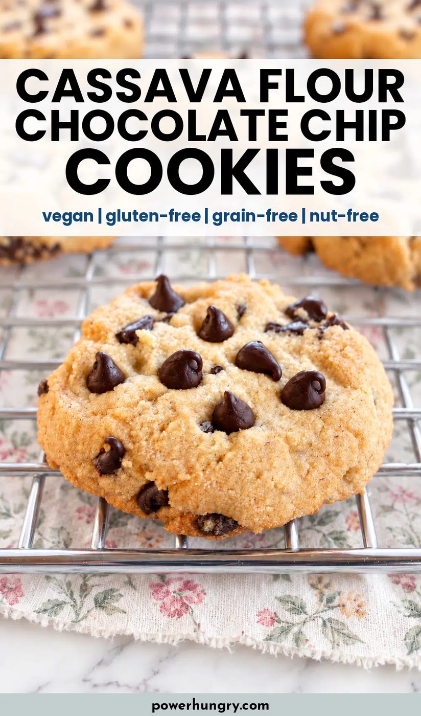 vegan cassava flour chocolate chip cookies pinterest pin