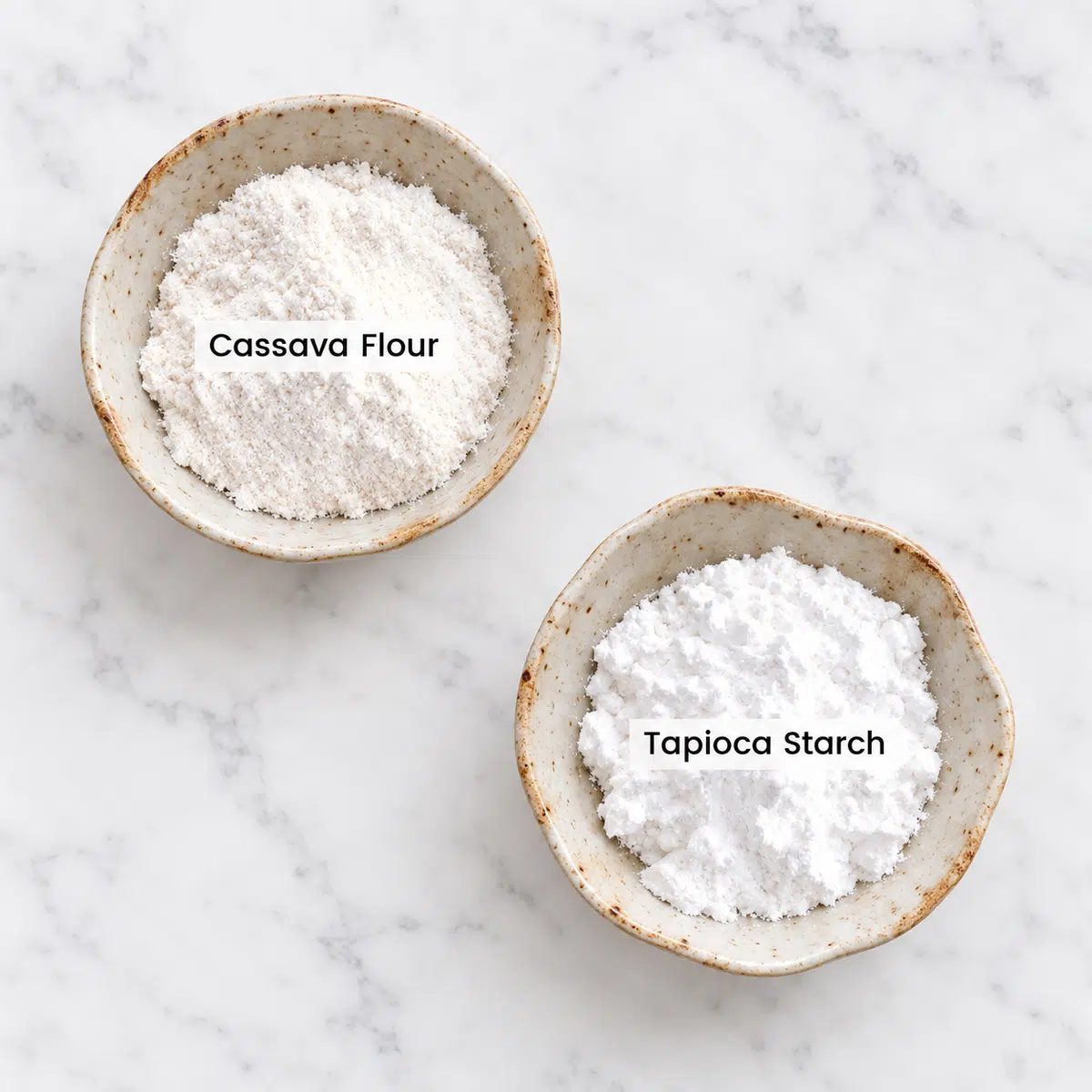 image of cassava flour and tapioca flour