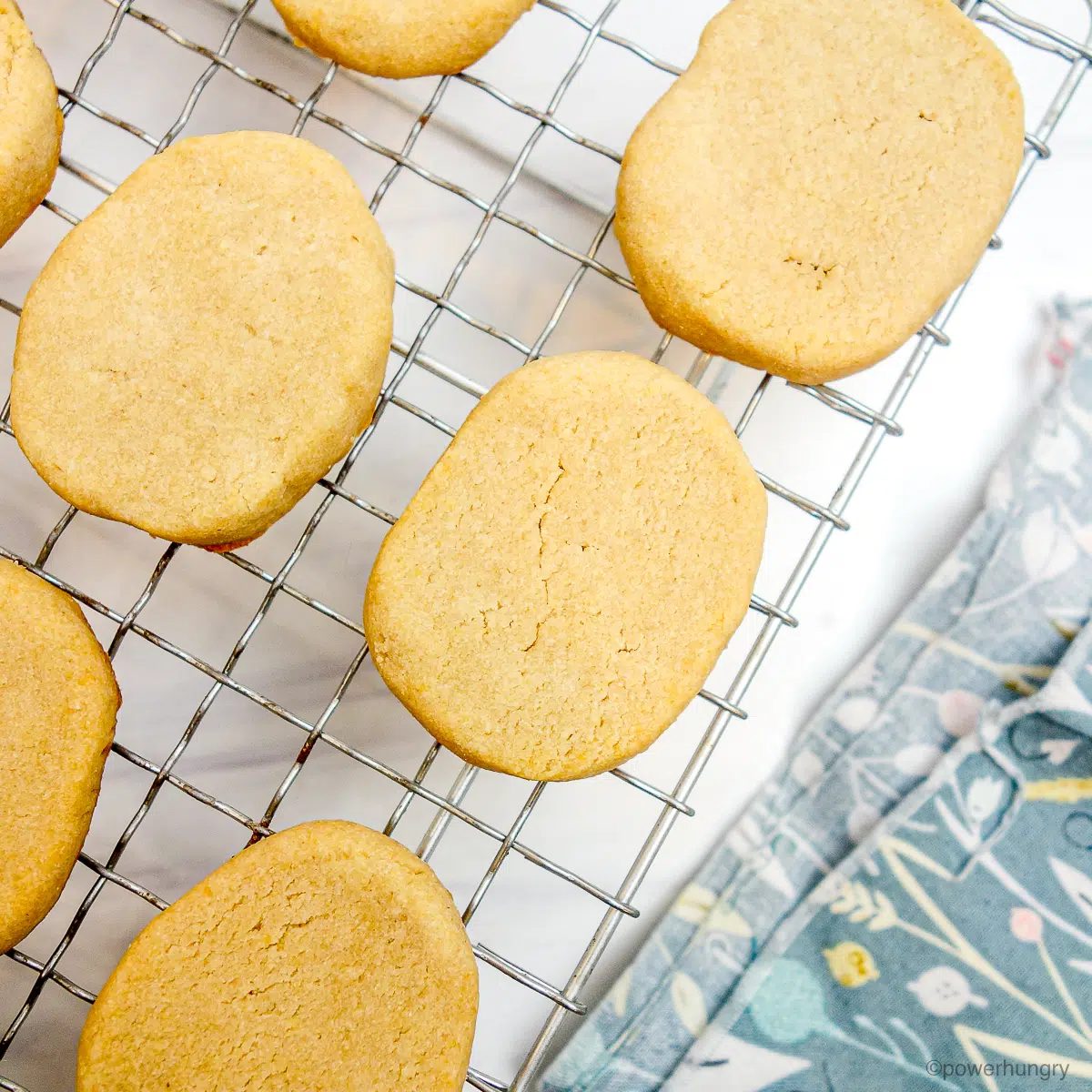 shortbread cooling on a cooling rack