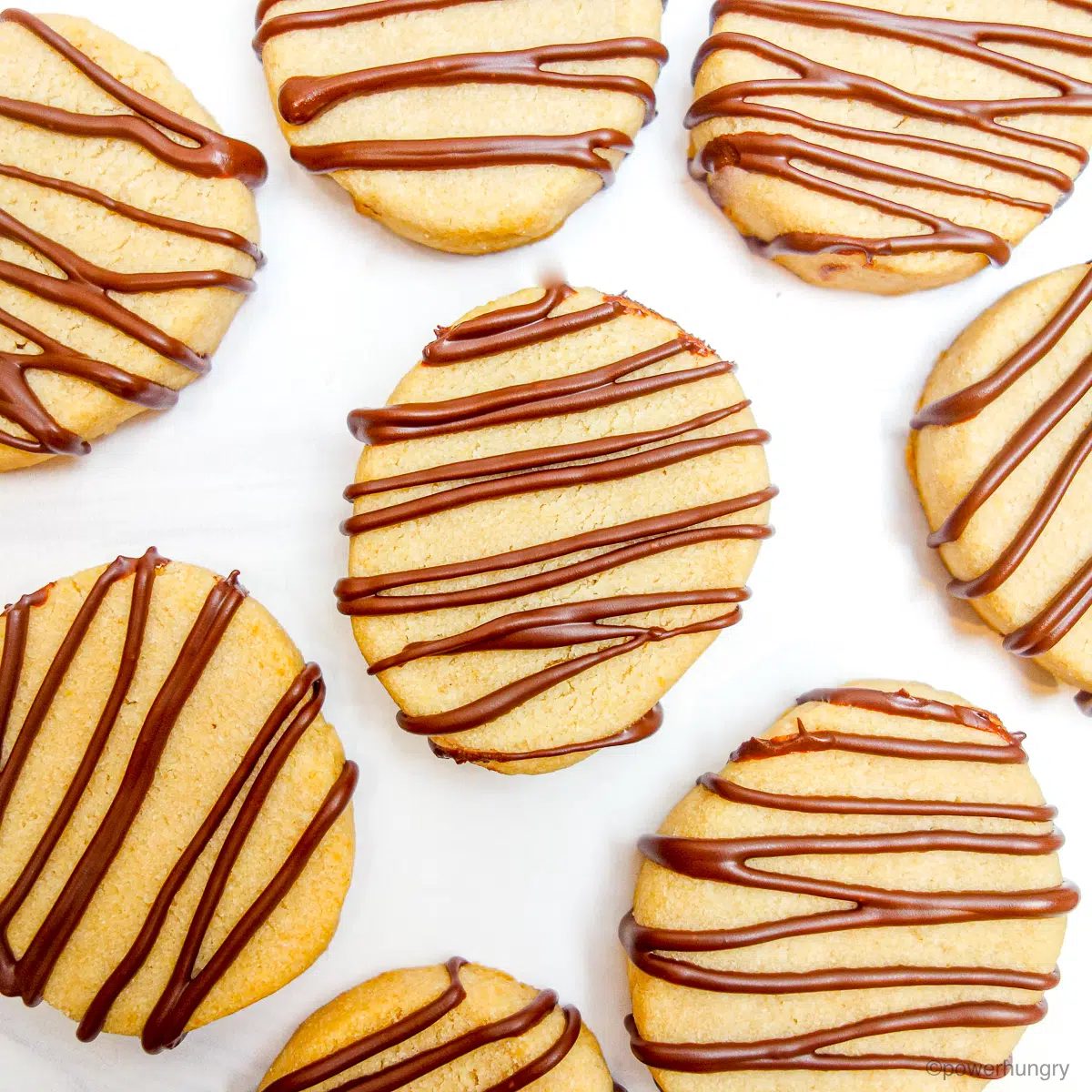 cassava flour shortbread drizzled in dark chocolate