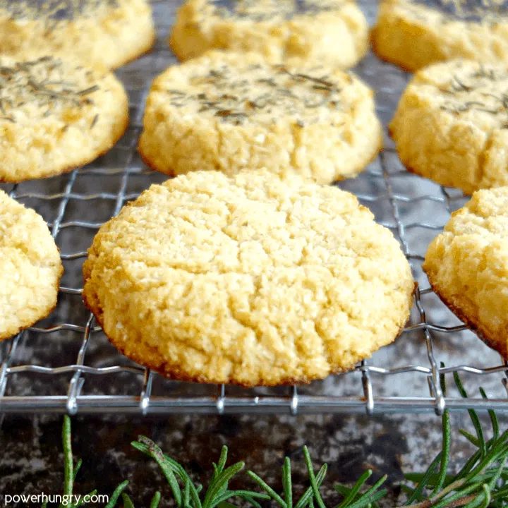 Grain-free and vegan cauliflower biscuits made with 4 ingredients on a cooling rack