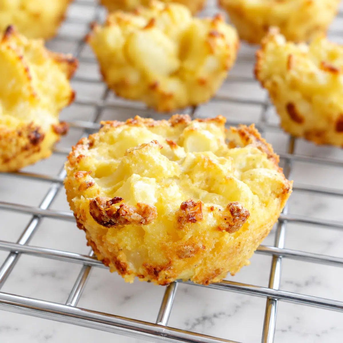 closeup of cauliflower cheese bites
