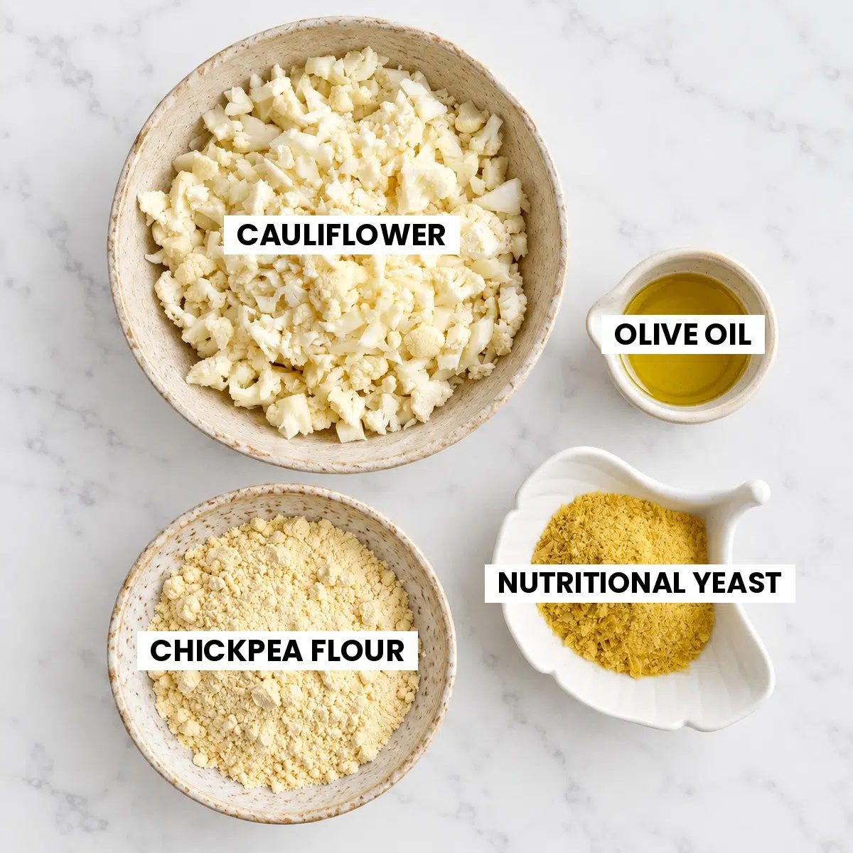ingredients for vegan cauliflower cheese bites