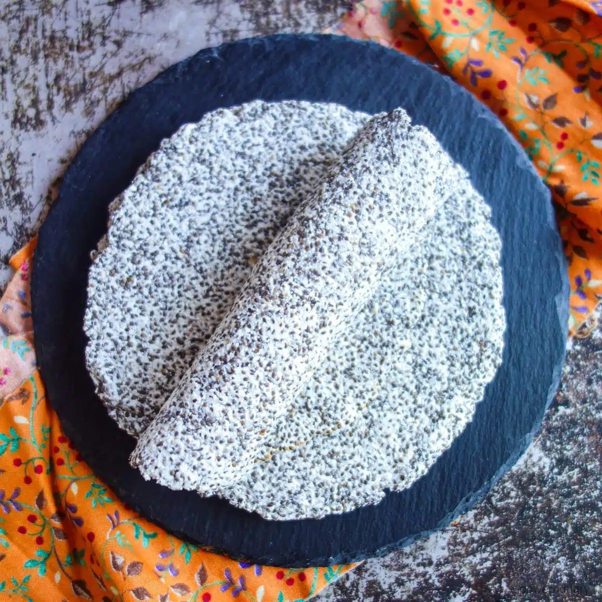 Chia Coconut Flour Tortillas (V, GF, K, oil-free)