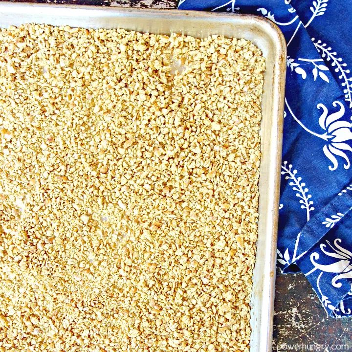 chickpea crumbs on a baking sheet after a second bake