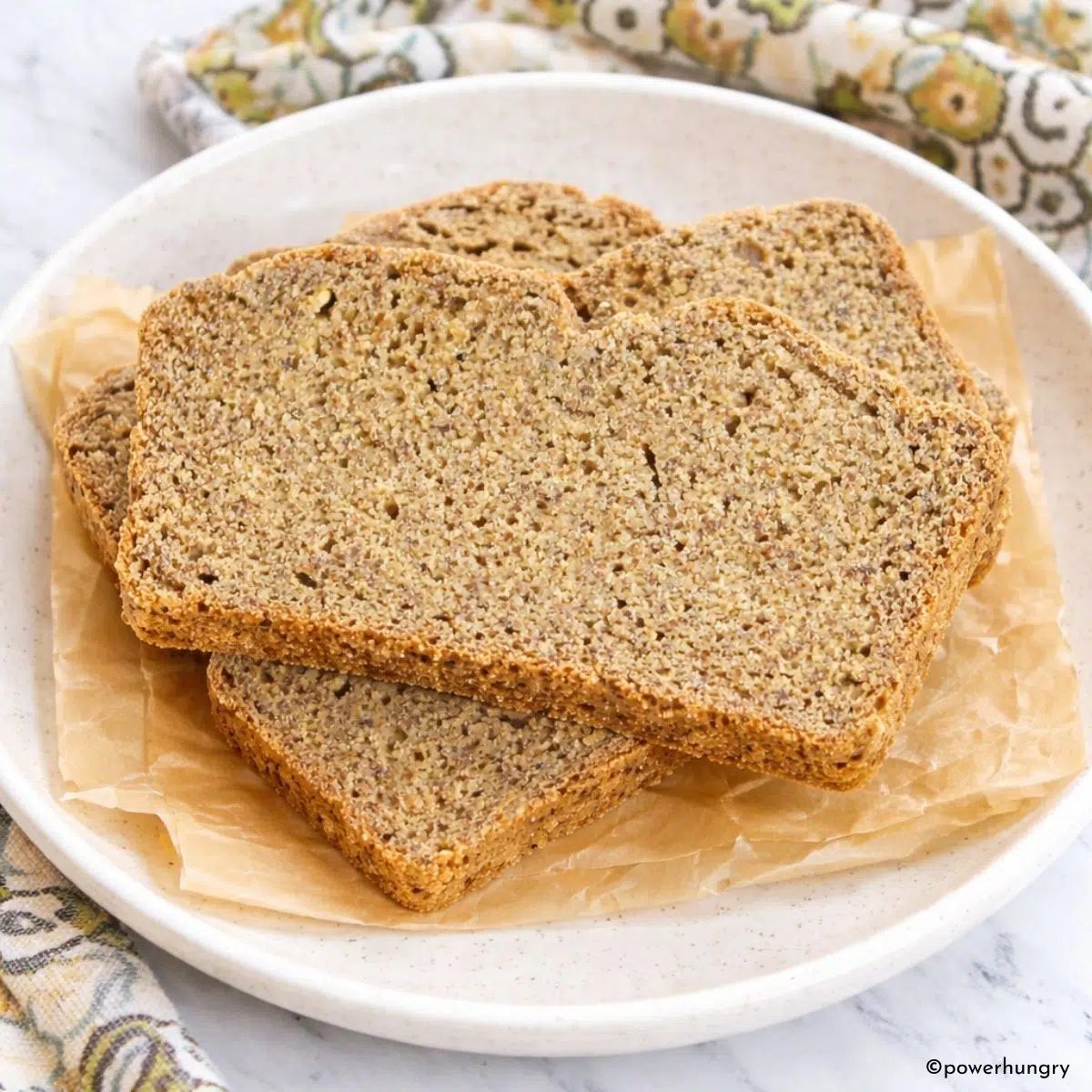 yeast-free chickpea flour flax bread plates