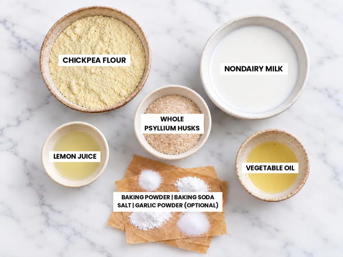 ingredients for chickpea flour naan