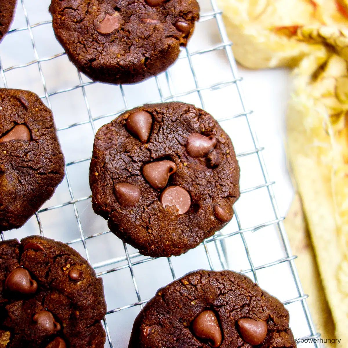 Chocolate Peanut Butter Chickpea Flour Cookies (GF, V)