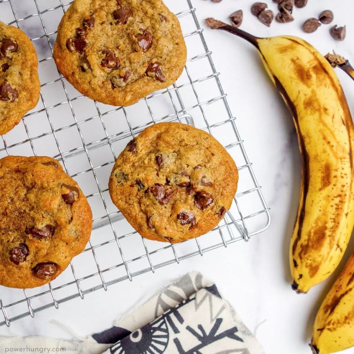 Chocolate Chip Banana Bread Cookies (Vegan, Oil-Free, GF)