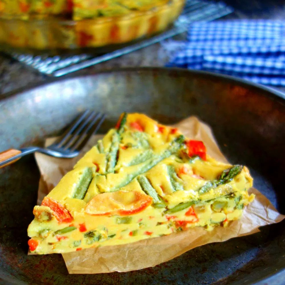3 Ingredient Chickpea Flour Frittata (Vegan, Oil-free)