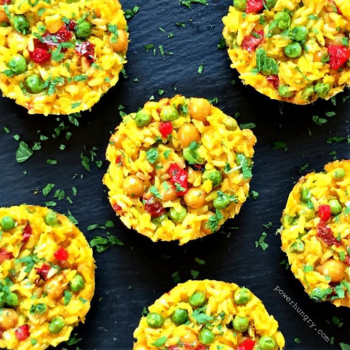 Vegan Paella Minis {gluten-free, made in muffin tin}