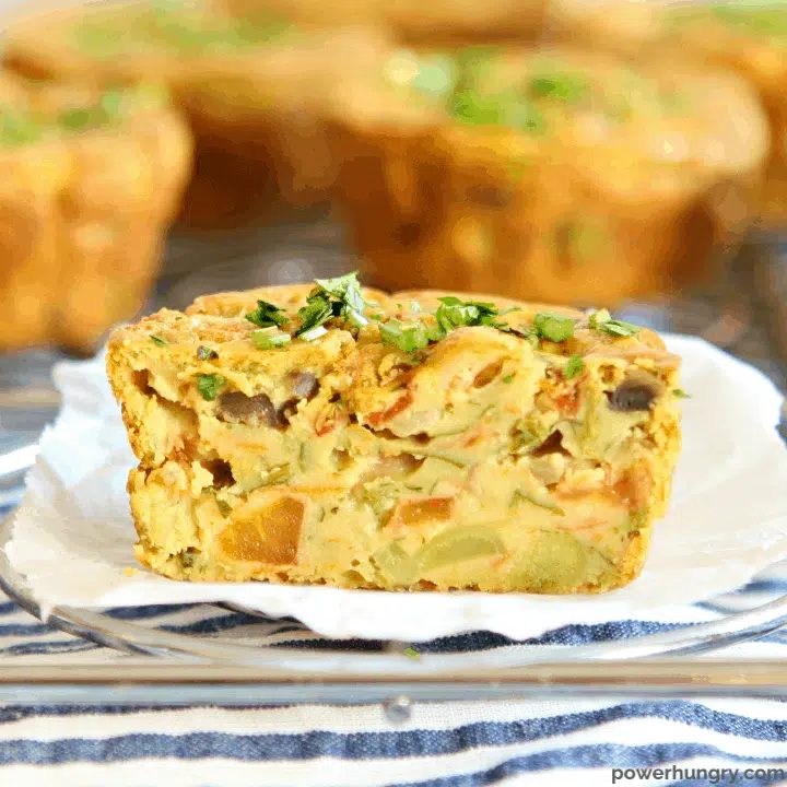 Chickpea Flour Vegetable Frittata Muffins (Vegan, Gluten-Free)
