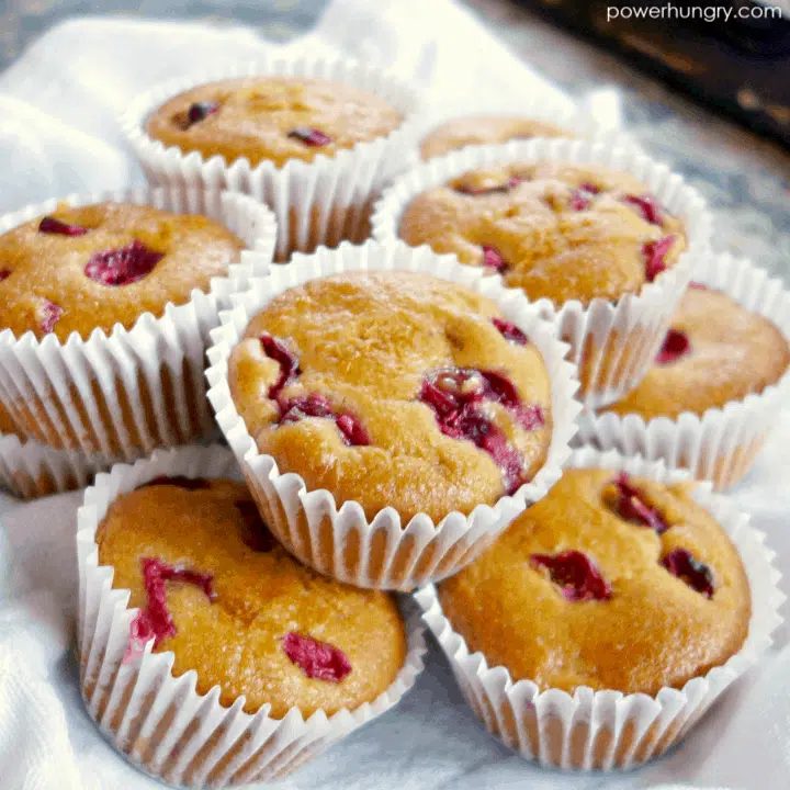 Vegan Cranberry Orange Chickpea Flour Muffins (Grain-Free)