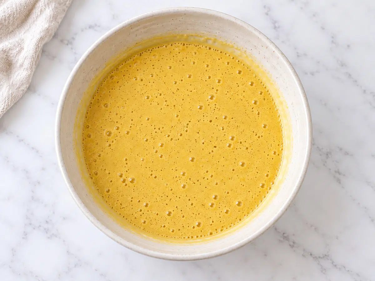 mixed batter for chickpea flour bread