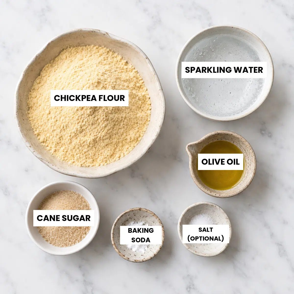ingredients for chickpea flour bread