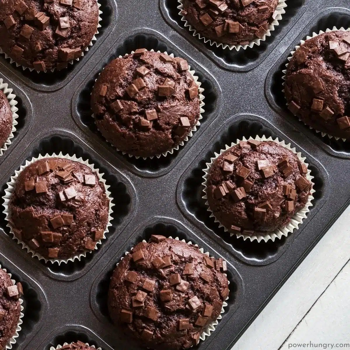 Vegan Chocolate Banana Teff Muffins (Oil-Free, GF)
