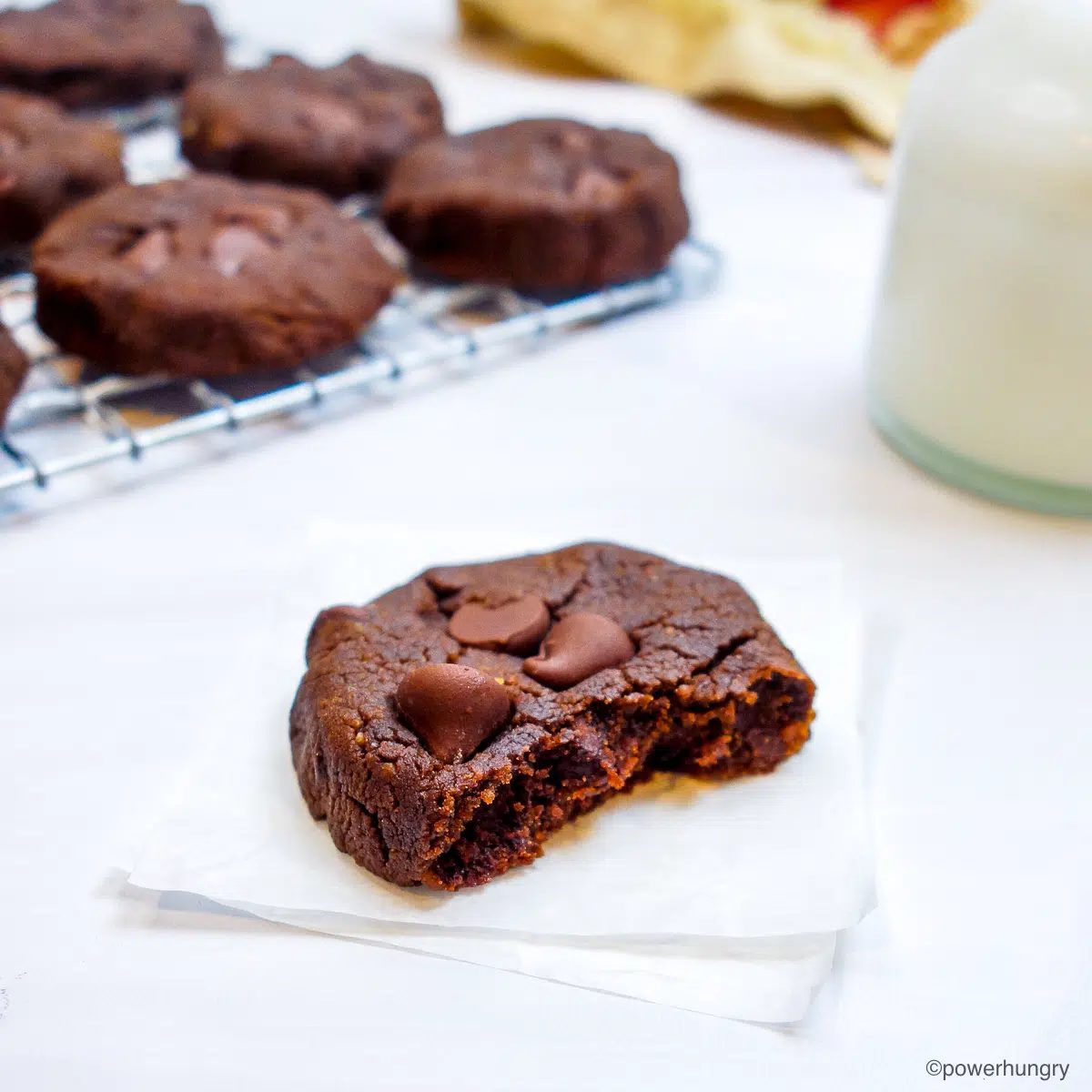 single cookie with a bite taken out