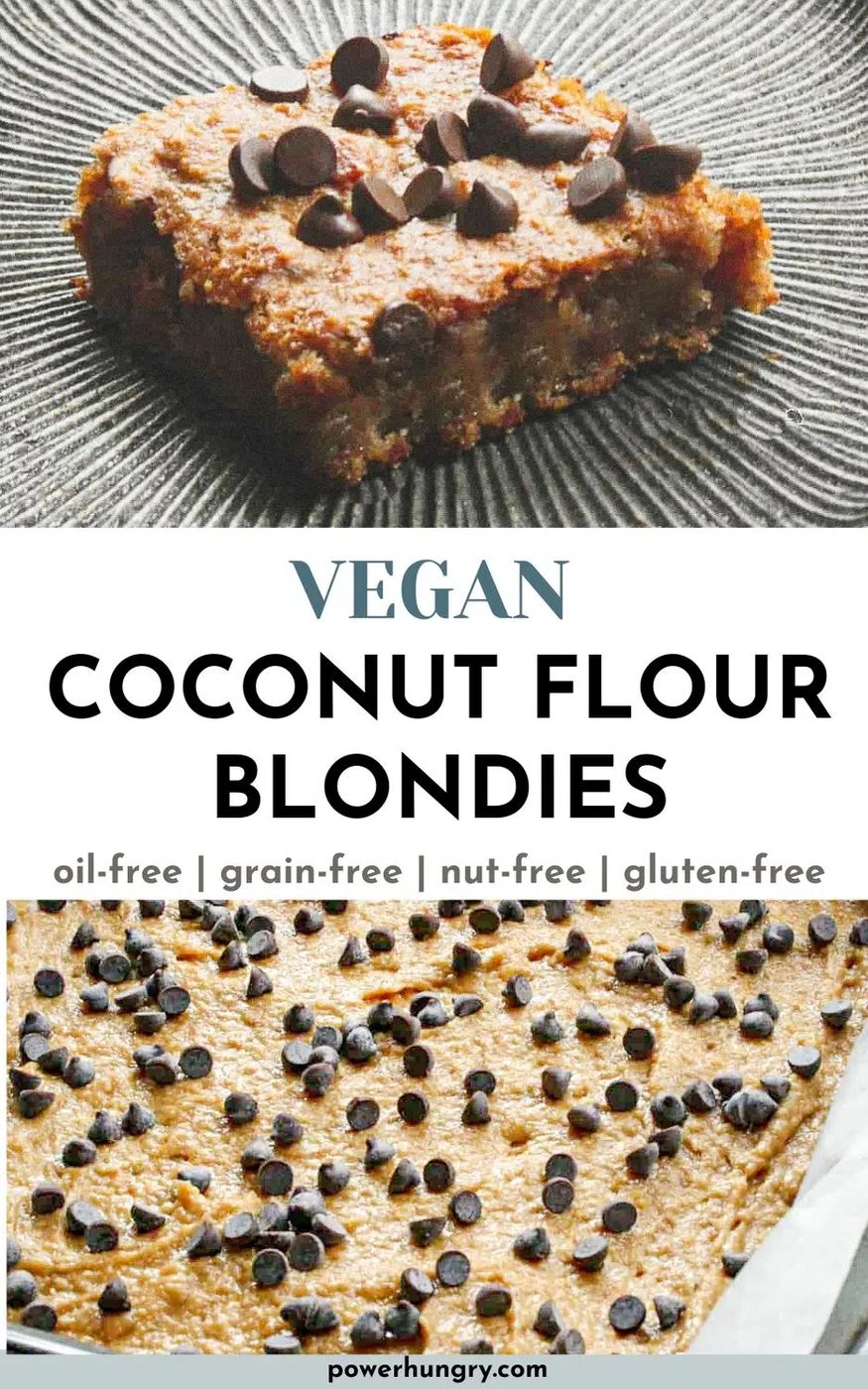 collage of vegan coconut flour blondies