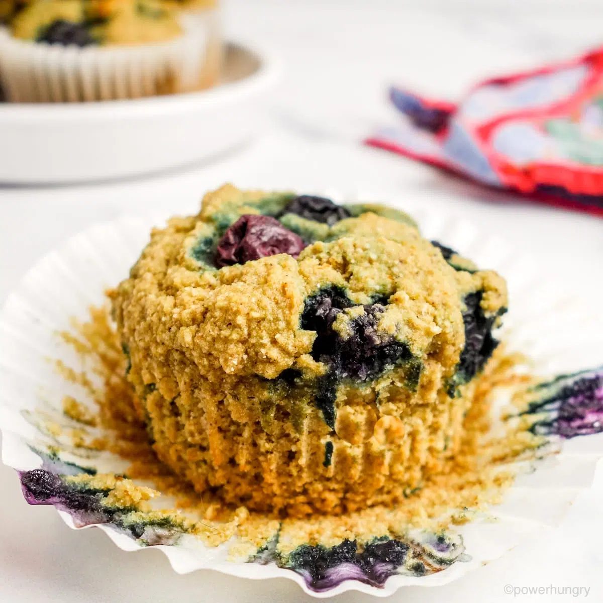 Vegan Coconut Flour Oat Blueberry Muffins (Oil-Free, GF)