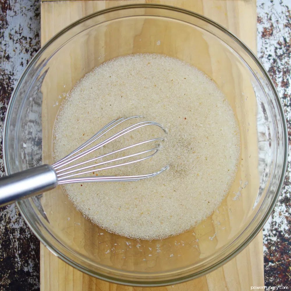 psyllium husk gel in a glass mixing bowl