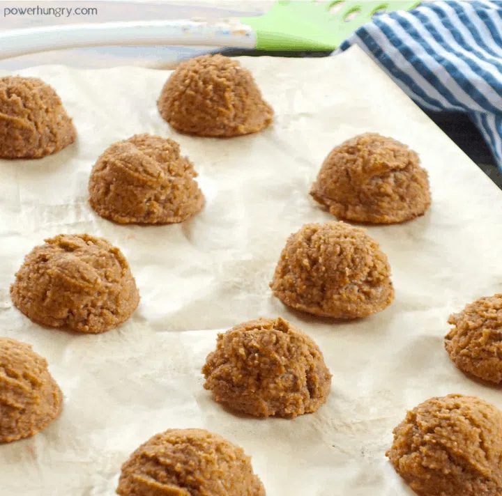 baked lentil cookies on a baking sheet