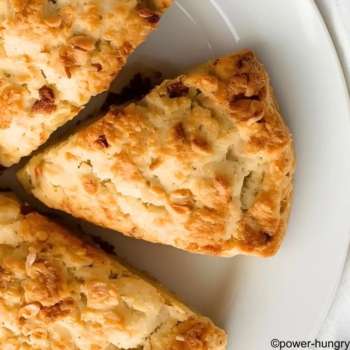 oat and pear scones on a white plate