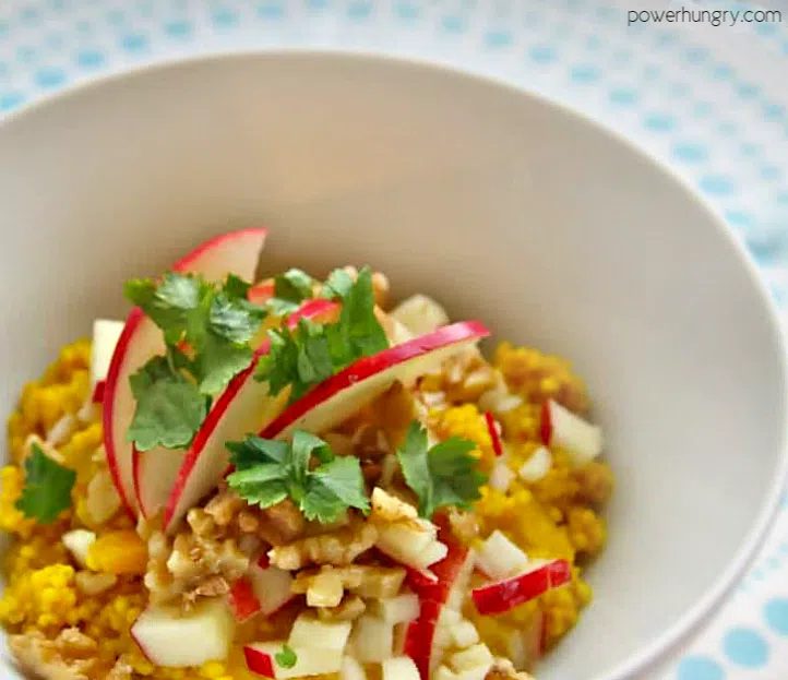 Curried Millet with Raw Apple Relish {vegan, gluten-free}