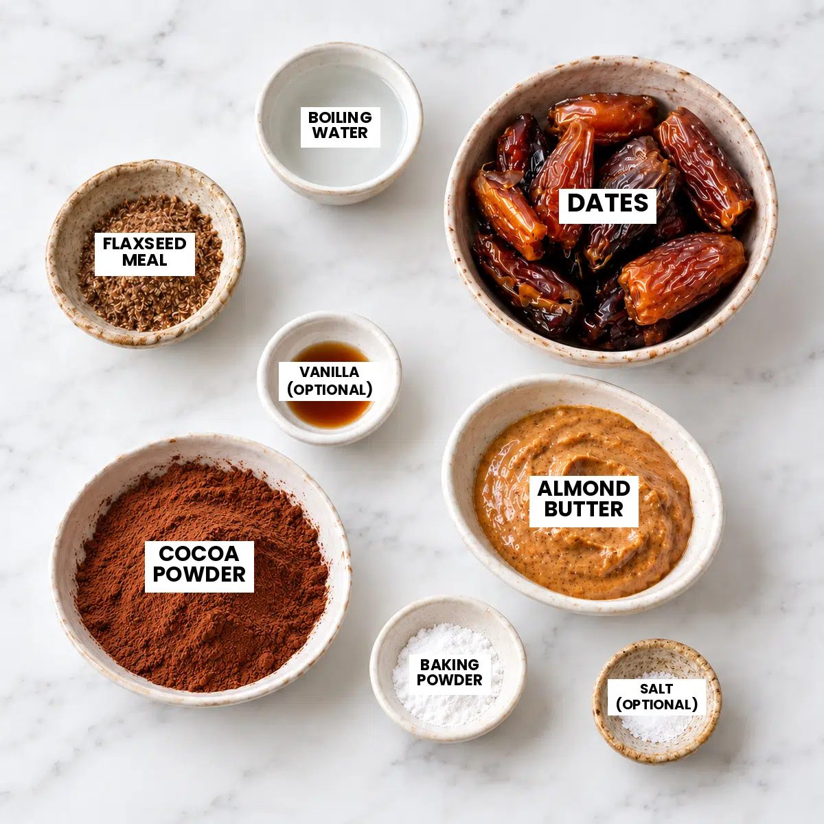 ingredients for date brownies