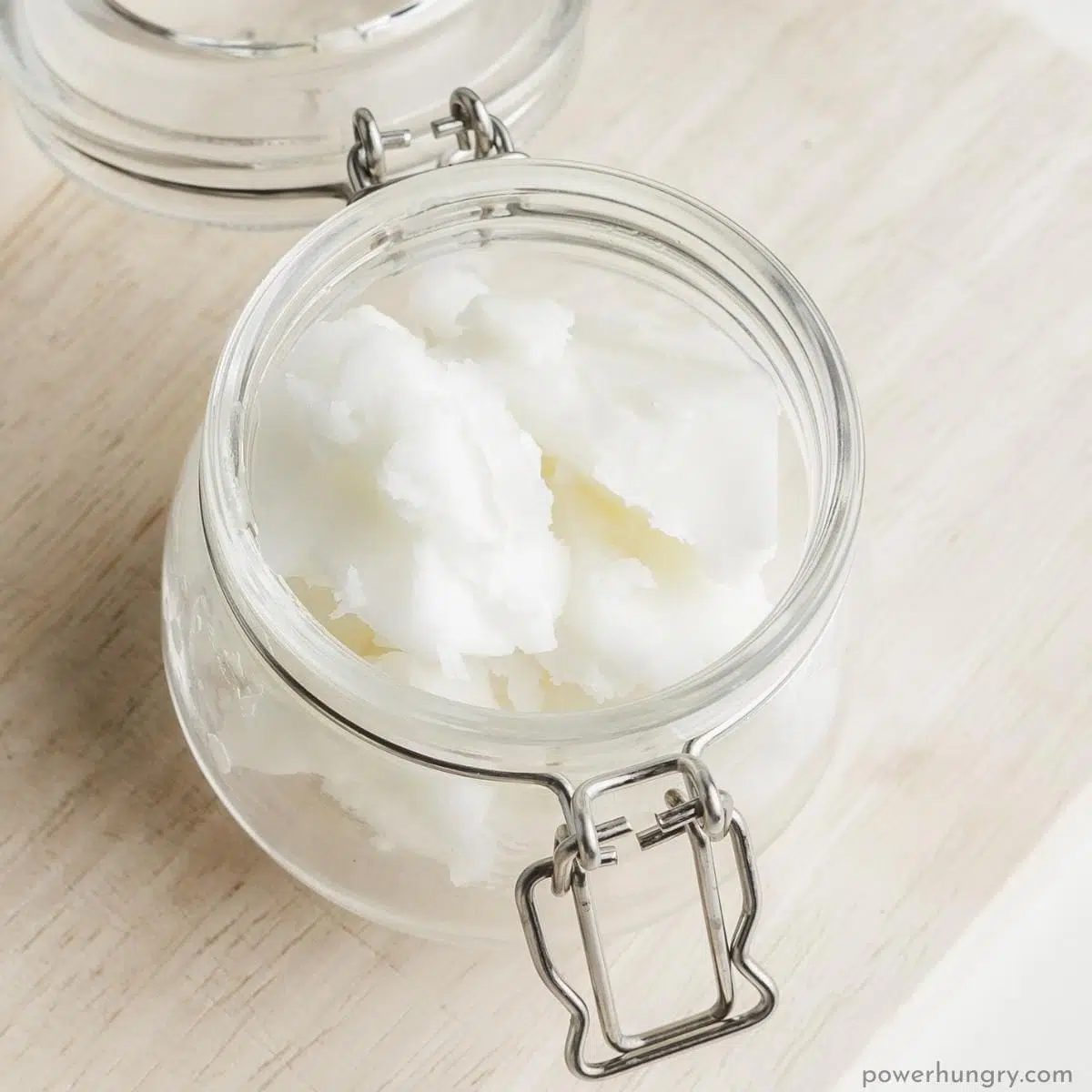 coconut butter in a glass jar