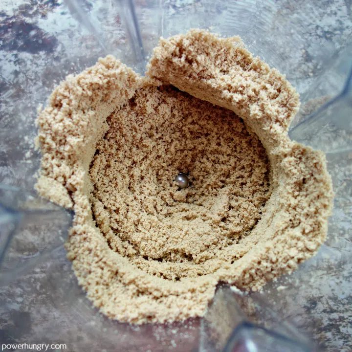 sunflower seeds ground into flour in a high-speed blender