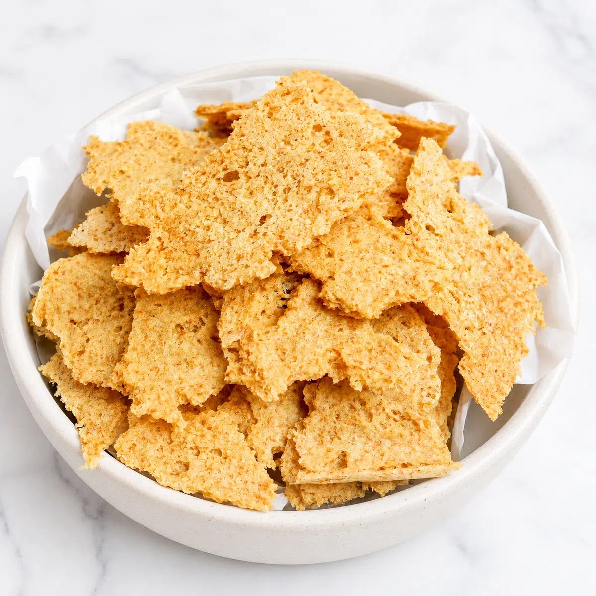 bowl full of brown rice chips