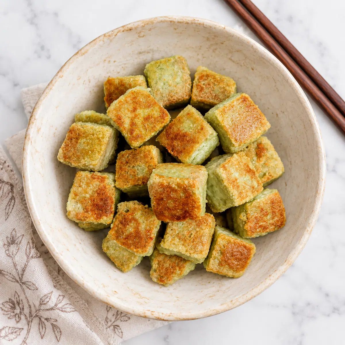 pumpkin seed tofu crisp and fried