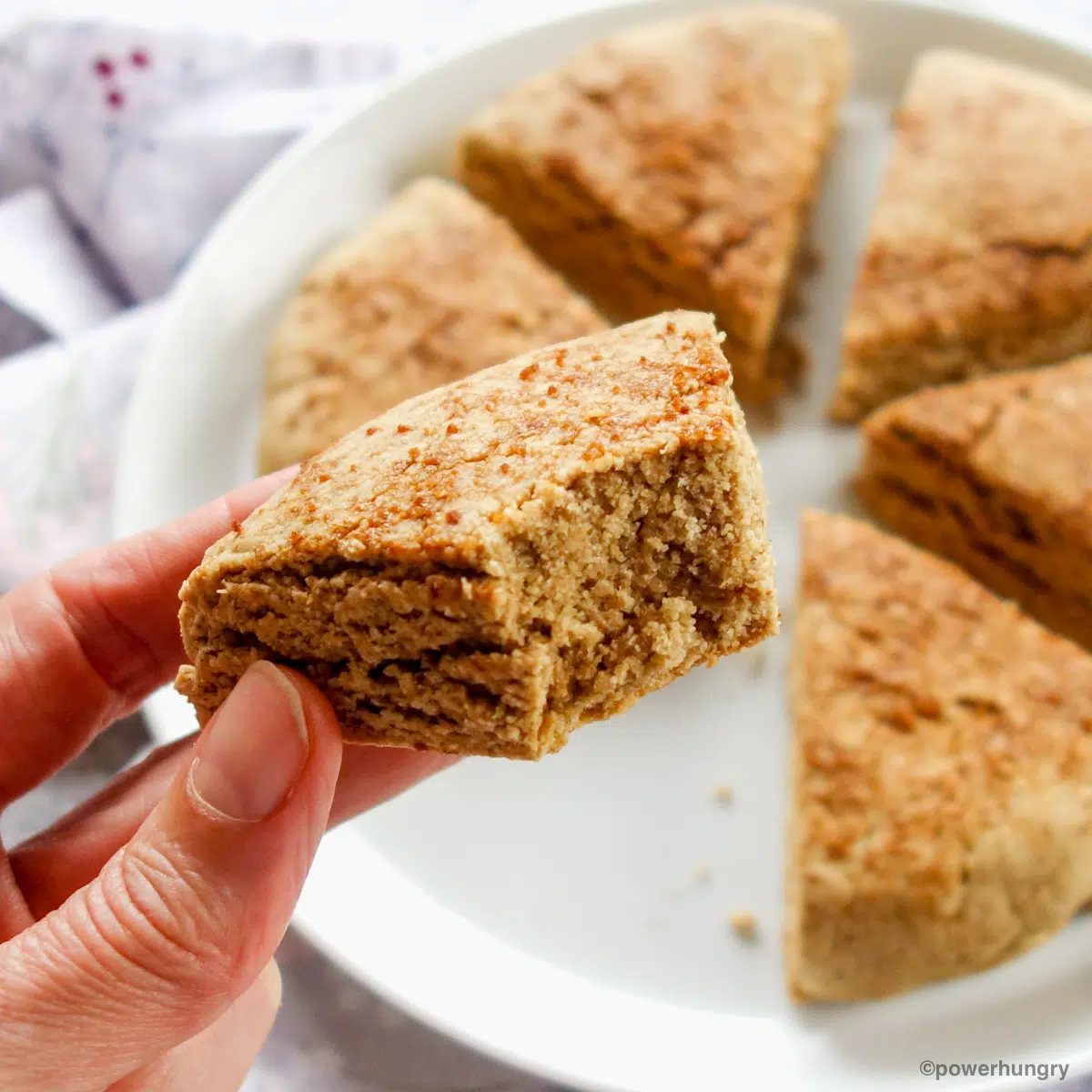 straightforward 4 ingredient oat scone with a bite taken out