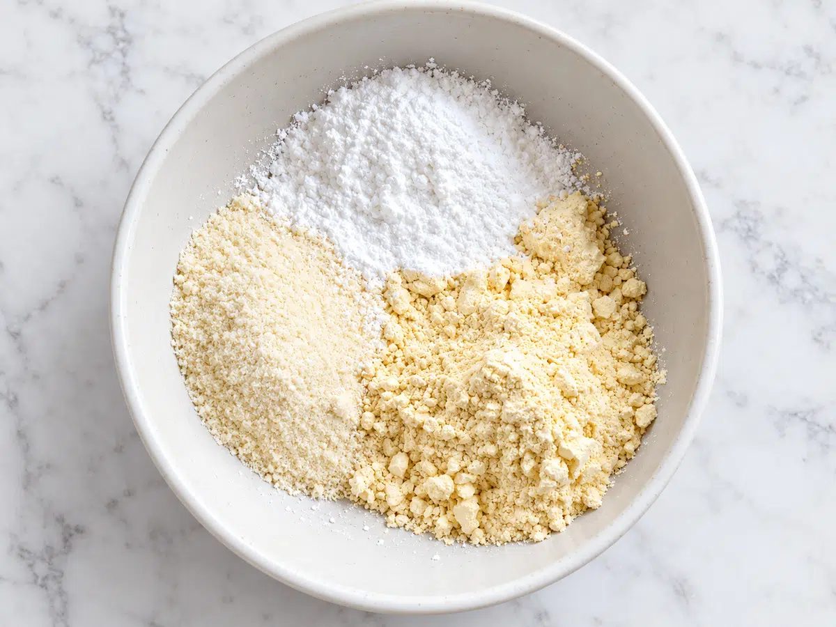 dry ingredients for vegan almond flour biscuits